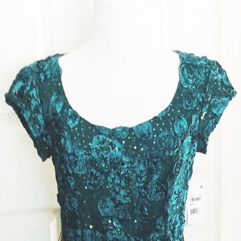 Onyx Turquoise Evening Sequined Blouse